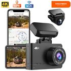 WOLFBOX Front and Rear Dash Cam 4K Dual Dash Camera for Cars Built-in WiFi GPS