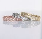 14k Solid Gold Heart Eternity Stackable Band Endless Ring Valentine Lab Created