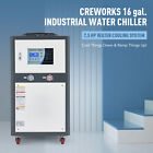 CREWORKS 5 Ton Air-cooled Industrial Chiller LCD Display 60L Water Tank 7.5HP