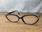 Vintage Cat Eye Glasses Universal Optical Bifocal Frame 51/2 Black Silver Jewels