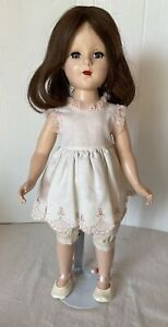 New ListingVintage Unmarked Hard Plastic 1950’s Walking Doll Sweet Sue Style In Vogue Dress