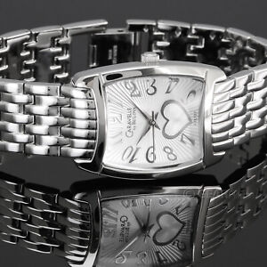Caravelle by Bulova Womens Heart Watch, Silver Dial, Stainless Steel Band