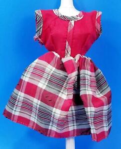 Vintage Barbie Doll Sized Red Satin Dress Excellent ~ 1960's