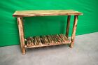 Northern Torched Cedar Log Sofa Table with Shelf-Free Shipping/Solid Wood