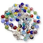 Murano Glass Beads Millefiori Rosary Necklace Colorful Beaded Women Men Rosario
