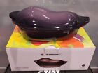 New In Box Le Creuset Eggplant Cocotte Casserole W/ Lid Cassis Purple Stoneware