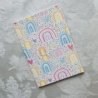 Follow The Rainbow Notebook/Journal Lined Sticker Page Cute Heart Notes Unicorn