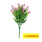 8 Bundles Artificial Flowers UV Resistant Fake Flowers Shrubs In/Outdoor Decor