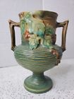 Vintage Roseville Bushberry Green / Brown 6” Handled Vase 156-6