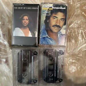 LOT OF 4 CASSETTES VG+ But 2 Missing Sleeves Engelbert & Carly Simon Best, ￼￼￼