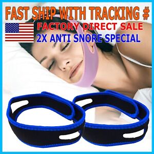 2 Pack Anti Snore Chin Strap Stop Snoring Belt Sleep Apnea Support Solution USA