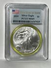 2010 1 oz American SILVER EAGLE PCGS MS 69 - 25th Year of Issue Flag Label