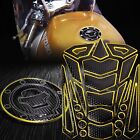 16PC Perforated Gas Tank Pad+Fuel Cap Cover 97-03 GSXR-600/750/1000 Chromed Gold (For: 2003 GSXR600)
