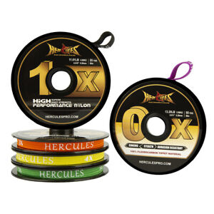 HERCULES 3 Spools 50 Meters Fly Fishing Tippets Line Fluorocarbon Clear Nylon