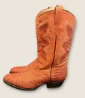 Rudel VTG Men's 12.5 E Wide Cognac Brown Lizard Leather Western Cowboy Boots