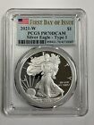 2021 W Silver Eagle $1 Type 1 PCGS PR70DCAM First Day Of Issue Milk Spots