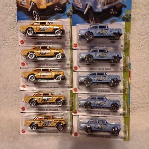 HOT WHEELS LOT OF 10 '55 CHEVY GASSERS FROM 2023 GREAT FOR CUSTOMS PLEASE READaa