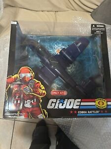 G.I. Joe 25th Anniversary Cobra Rattler Fighter Plane w/ Pilot Weasel 2008 New