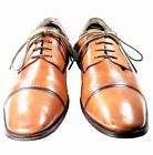 BAR lll Mens Dress Shoe Brown Size 12 Leather Cap Toe Lace-up Brock Macy's