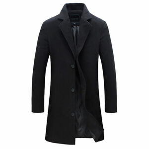 Fashion Jackets Men Slim Fits Long Trench Coats Business Mens Winter   Outwears