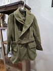Vintage WWII Wool Coat  US Army  Trench Parka Jacket Wool  Sz Large
