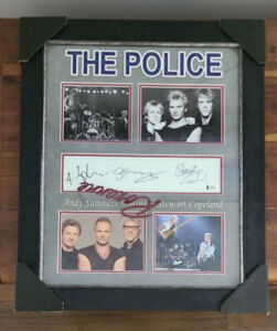 Sting THE POLICE Signed Autographed Autos Photo Display Beckett Authentication