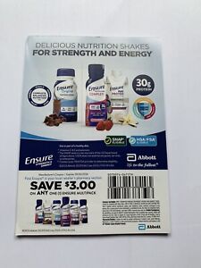 1 lot of 25  $3 Off Any Ensure Multipack Savings of $75 in Coupons Exp 9/30/24