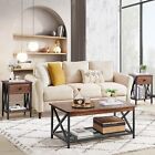 3 Piece Coffee Table Set 2 End Tables Wooden Sofa Occasional Set for Living Room