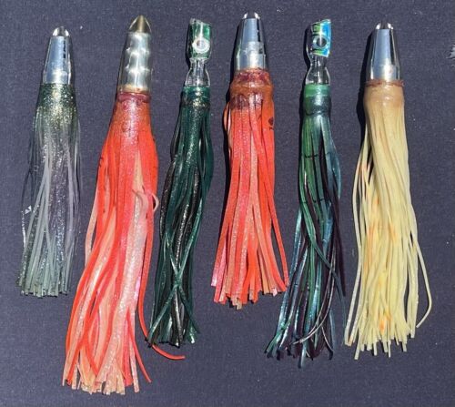 Lot Of 6 Saltwater Trolling Lure for Tuna  Jet Head Wahoo Offshore Feather