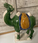 Large Antique Glazed Pottery Camel Figure Tang Style Jade Color 12