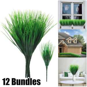 Artificial Wheat Fake Tall Grass - 12 Bundles Outdoor Plants Greenery Flowers US