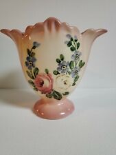 Camark Pottery Rose Hand Painted Floral 7” Vase Made In Arkansas Rare Beautiful