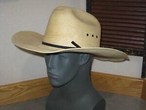 Distressed Stetson RODEO Natural Straw Cowboy Hat Size (60) 7 1/2