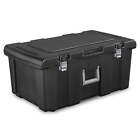 Rectangle Footlocker Storage Box Trunk Chest Durable Portable Plastic Black New