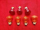 1960s Lot of 7 Plastic Carnival Circus Light + Base Turbolite Spiral Vintage Red