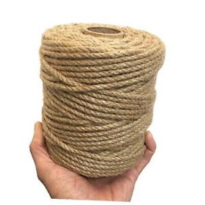 5mm Jute Twine, 328 Feet Braided Natural Jute Rope, Heavy Duty and Thick