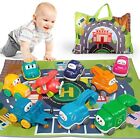 ALASOU 8 PCS Baby Truck Car Toys with Playmat/Storage Bag|1st Birthday Gifts