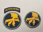 Original WW2 United States Army 17th Airborne Patch (2) & Tab (1) Eagle Claw
