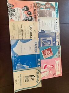 Vintage Sheet Music 1902-1960's Lot of 10 Pieces