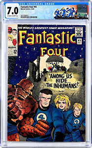 Fantastic Four #45 (1965) CGC 7.0, Mint Case! Custom FF Label! ✮ 1st  INHUMANS!