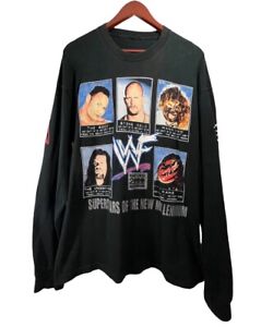 Vintage WWF “Superstars of Millennium” Long Sleeve ROCK, STONE Cold, Kane XL