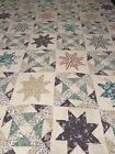 Vintage Hand Quilted Star & Grandmother's Choice Quilt 97x82 queen #288