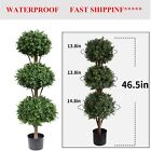 Artificial Tree Topiary Boxwood Triple Ball UV Indoor/Outdoor Home Decor Plant