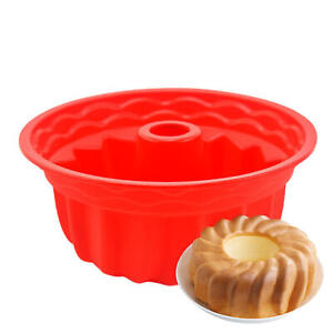 Silicone Bundts Cake Pan 9 Inch Silicone Cake Pans Non-stick Fluted Cake Pan