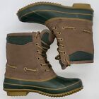 G.H. Bass Women’s ‘Bean’ Green w/ Brown Suede Steel Shank Rain Snow Boots Size 9