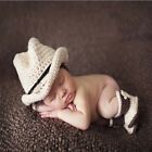 Newborn Baby Girl Boy Crochet Knit Cowboy Costume Photo Photography Prop Outfit