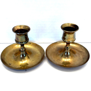 Pair of Vintage Brass Taper Candle Holders Made in India