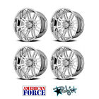 (4) 24x12 American Force Polished SS8 Rebel Wheels For Chevy GMC Ford Dodge