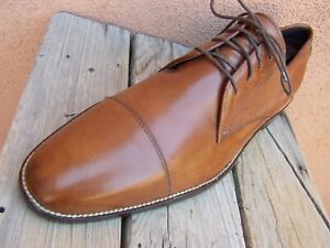 COLE HAAN Mens Casual Dress Shoes Cognac Brown Leather Cap Toe Oxfords Size 11M