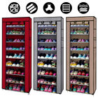 10 Layers Portable Shoe Rack 9 Shelf Storage Closet Home Organizer Cabinet Cover